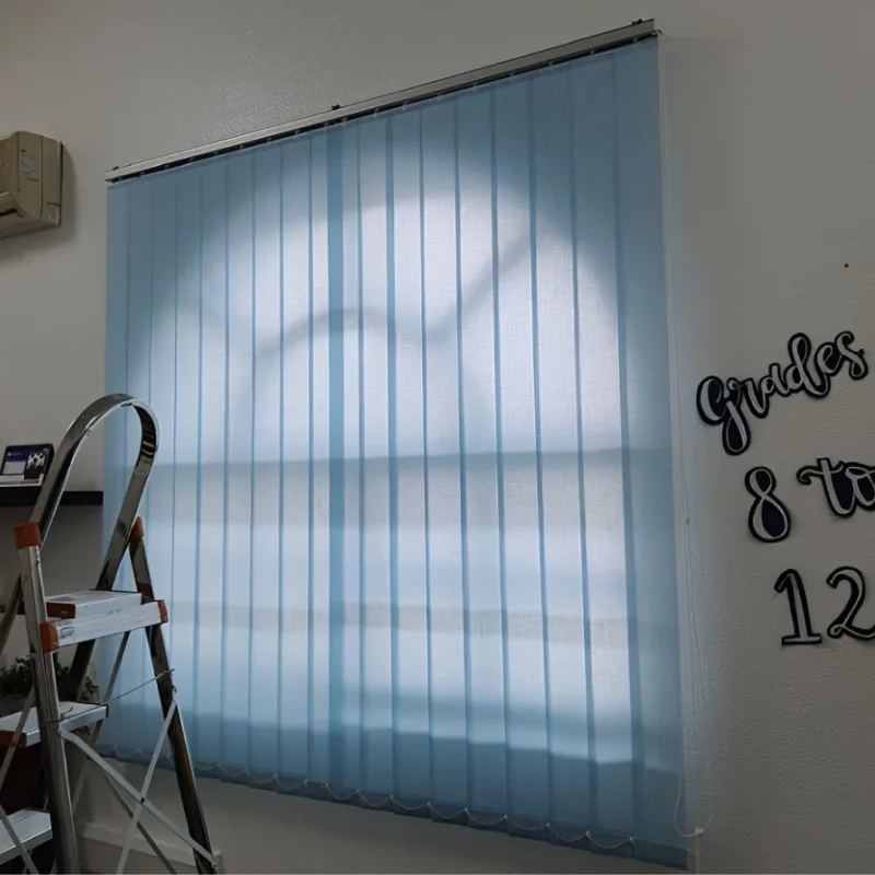 Vertical Blinds — Rotating vertical vanes — the office classic, refined.